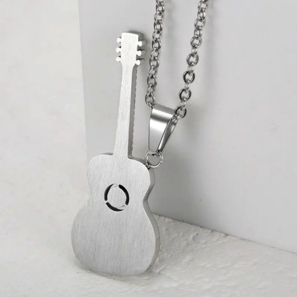 Calling All Rock 🤘 Stars ⭐⭐ Guitar 🎸 Pendant Fashion Necklace Unisex 🚻 🎁 - Picture 3 of 4